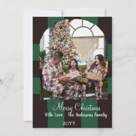 Cartão De Festividades Xadrez de búfalos verdes