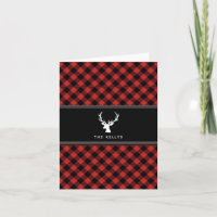 Xadrez de Buffalo com Deer, Vermelho, Personalizad