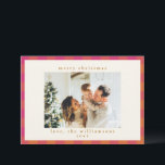 Cartão De Festividades Xadrez de Buffalo, cor-de-rosa e laranja<br><div class="desc">Placa de Feriado Cor-de-rosa e laranja da Xadrez de Buffalo</div>