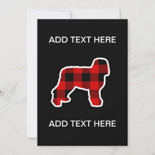 Cartão De Festividades Xadrez de Lenhador Vermelho Cachorro Newfypoo
