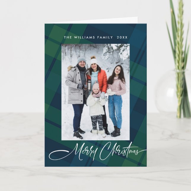 Cartão De Festividades Xadrez de Natal 2 Saudação Fotográfica (Frente)