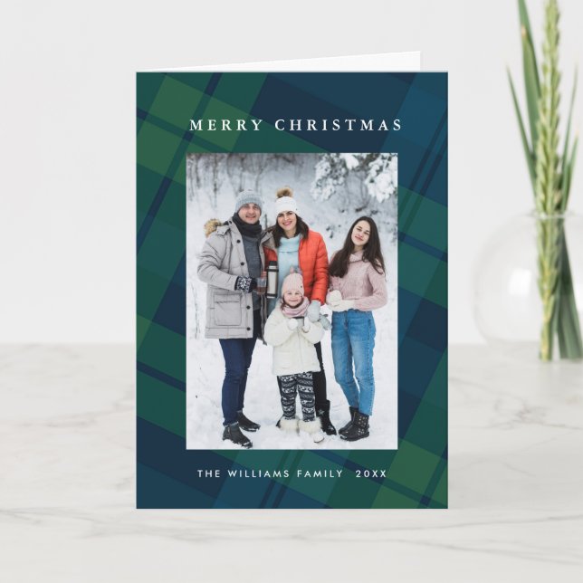 Cartão De Festividades Xadrez de Natal 2 Saudação Fotográfica (Frente)