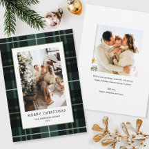Xadrez de Natal Foto de Família em Tartan Verde Es