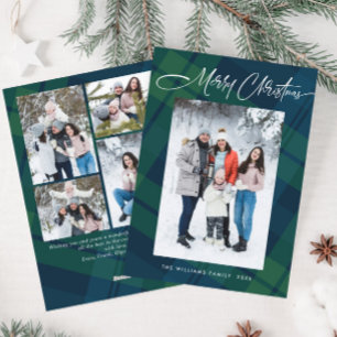 Cartão De Festividades Xadrez de Natal Retroativa 5 Saudação Fotográfica