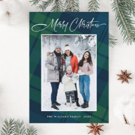 Cartão De Festividades Xadrez de Natal Retroativa Uma Saudação Fotográfic