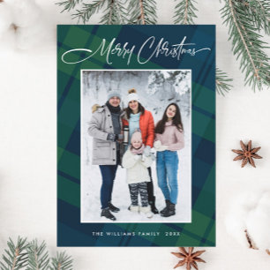 Cartão De Festividades Xadrez de Natal Retroativa Uma Saudação Fotográfic