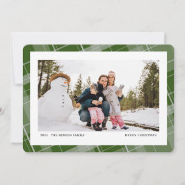 Cartão De Festividades Xadrez Mínima - Uma Foto Verde Horizontal