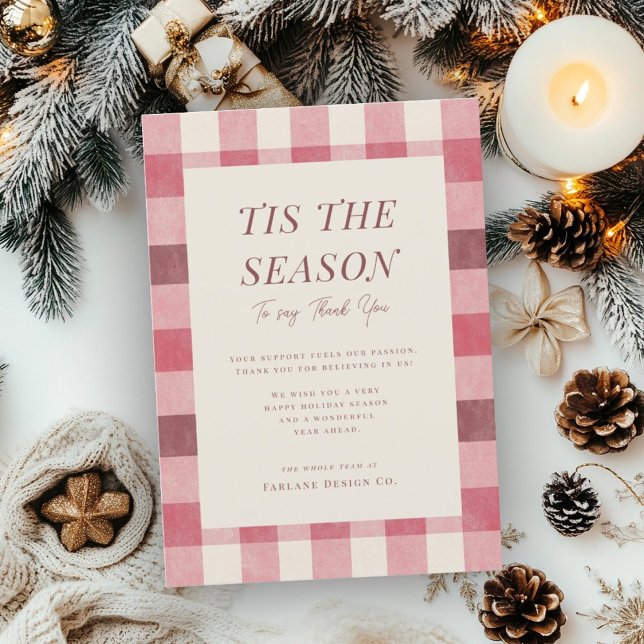 Cartão De Festividades Xadrez Quente de Pastel Pequenas Empresas (Criador carregado)