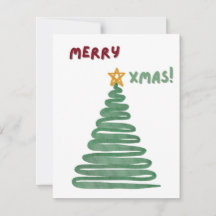 Xmas de Cor de Água Moderna Minimalista