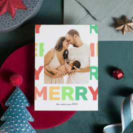 Cartão De Festividades Xmas de Fotografias Personalizadas de Feliz Brilha