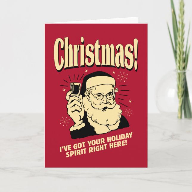 Cartão De Festividades Xmas: Eu tenho seu espírito de Natal bem aqui (Frente)