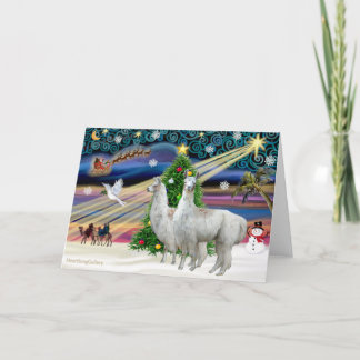 Cartão De Festividades Xmas Magic - 2 Llamas