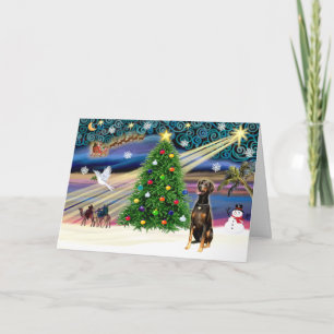 Cartão De Festividades Xmas Magic-Doberman Blk-Natural