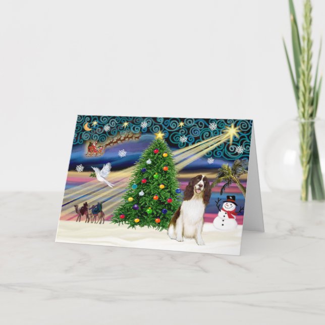 Cartão De Festividades Xmas Magic-English Springer (Frente)