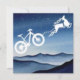 Cartão De Festividades Xmas Mountain Bike Reindeer Christmas Star Night