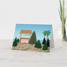 Cartão De Festividades Xmas Tree Lot na Praia