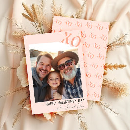 Cartão De Festividades XO rosa Namorados da família branca