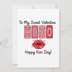 Cartão De Festividades XOXO Para Meu Doce Valentim - Feliz Dia do Beijo L