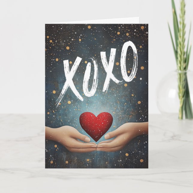Cartão De Festividades XOXO: Um presente de amor (Frente)