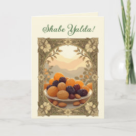 Cartão De Festividades Yalda Chelle Night Dried Fruits and Nuts Art Nouve