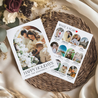 Cartão De Festividades Year In Review Arch Family Photo Collage