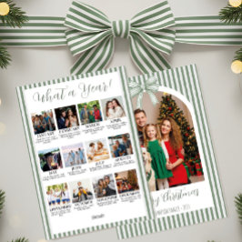 Cartão De Festividades Year in Review Christmas Arch Photo & Green Bow