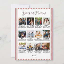 Cartão De Festividades Year in Review Christmas with Arch Photo & Red Bow