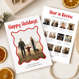 Cartão De Festividades Year in Review Family Pet Photo Collage Christmas