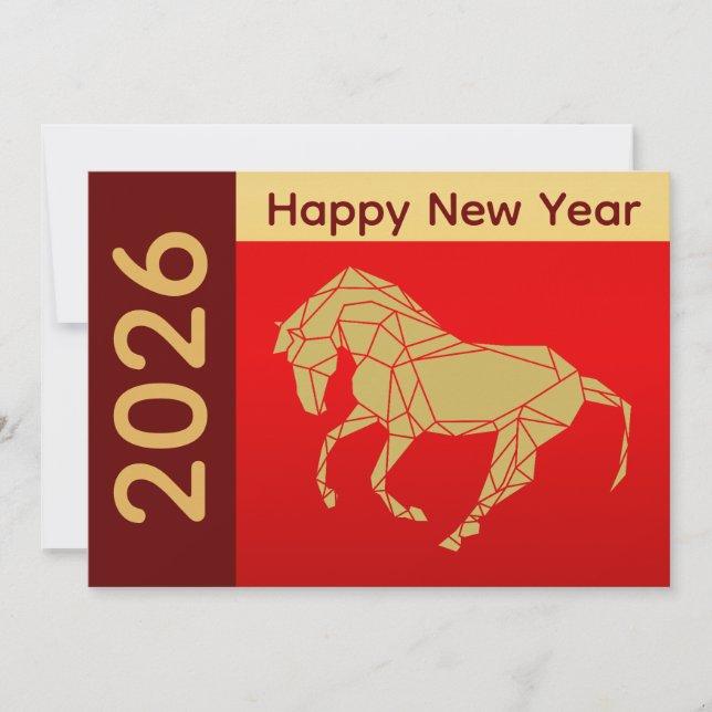 Cartão De Festividades Year of the Horse 2026 - Chinese lunar New Year (Frente)