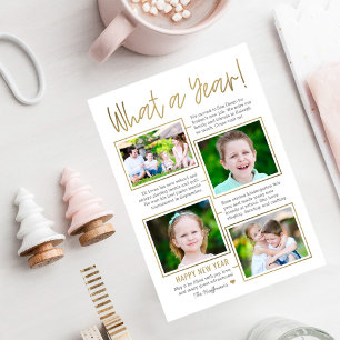 Cartão De Festividades Year Summary Editable Color New Year Photo Card