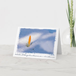 Cartão De Festividades Yellow Crocus In Snow Custom Text Easter/Spring