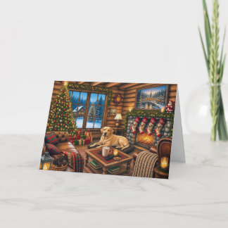 Cartão De Festividades Yellow Labrador Holiday Card