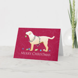 Cartão De Festividades Yellow Labrador Retriever Merry Christmas Design