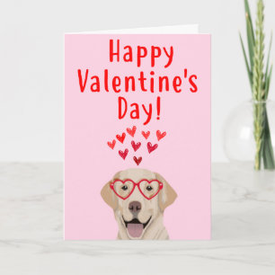 Cartão De Festividades Yellow Labrador Retriever Valentine's Day Card