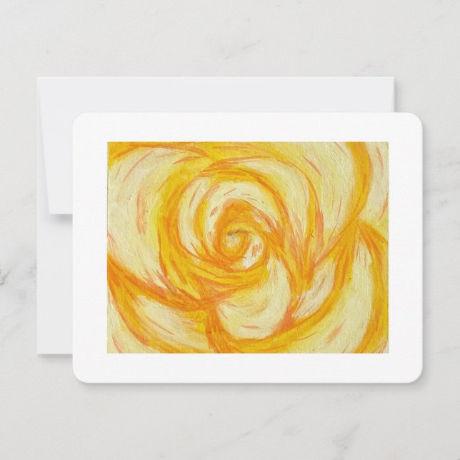 Cartão De Festividades Yellow Rose abstract original artwork (Frente)