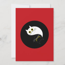 Cartão De Festividades YIN YANG Zen Cat Greeting Card