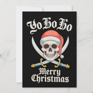 Cartão De Festividades Yo Ho Ho Feliz Natal Pirata Xmas Caveira Feriado