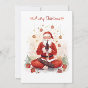 Cartão De Festividades Yoga Christmas Papai Noel posiciona Natal