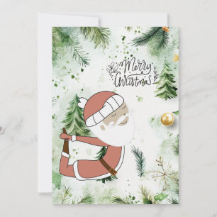 Cartão De Festividades Yoga Christmas Papai Noel posiciona Natal