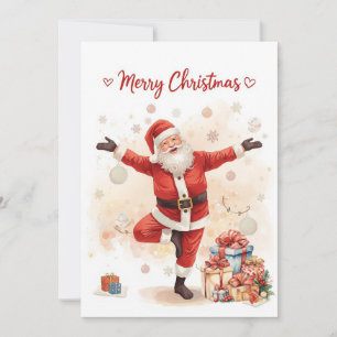 Cartão De Festividades Yoga Christmas Papai Noel posiciona Natal