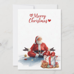 Cartão De Festividades Yoga Christmas Papai Noel posiciona Natal