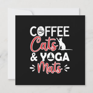 Cartão De Festividades Yoga Lover Café Gato E Yoga Mats