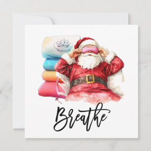 Cartão De Festividades Yoga Natal Papai Noel Respirando
