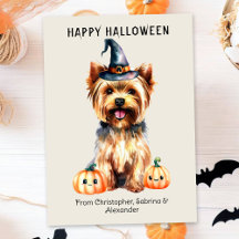 Yorkie Dog Feliz Halloween