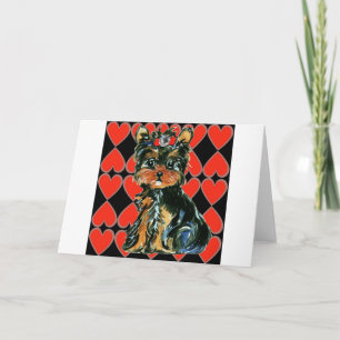 Cartão De Festividades Yorkie Poo de São Valentim