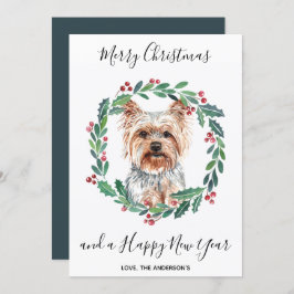 Cartão De Festividades Yorkshire Terrier Dog Elegant Felry Christmas