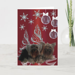 Cartão De Festividades Yorkshire Terrier Natal
