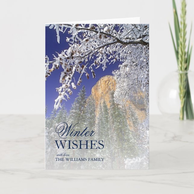 Cartão De Festividades Yosemite moldou por carvalhos pretos cobertos de (Frente)