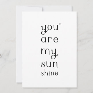 Cartão De Festividades You are my sunshine - valentine card