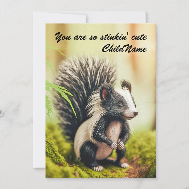Cartão De Festividades You are so stinkin' cute - cute skunk image (Frente)